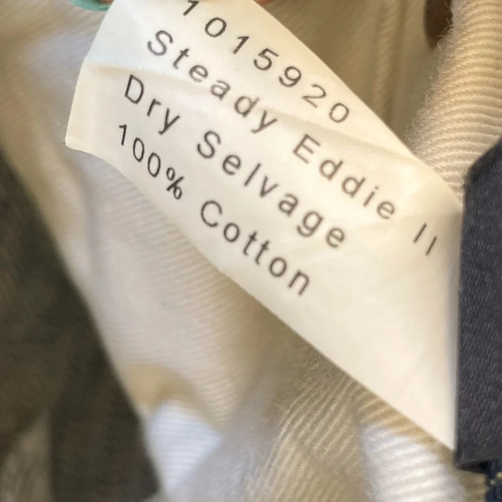 Nudie Jeans Steady Eddie‎ II Dry Salvage 31x30 Raw Denim Indigo Dark Wash